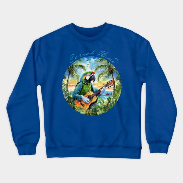 Parrot Head Circle Crewneck Sweatshirt by CreativePhil